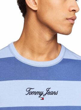 T-Shirt Tommy Jeans Bold Stripe Blau für Herren