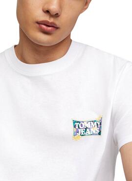 T-Shirt Tommy Jeans Fllower Regular Weiß für Herren