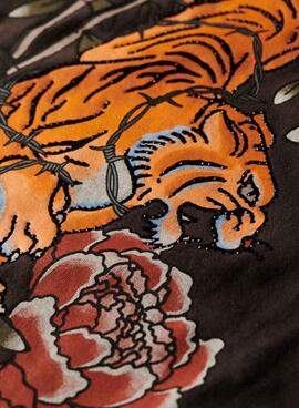 T-Shirt Superdry Tatto Graphic Loose Schwarz für Herren