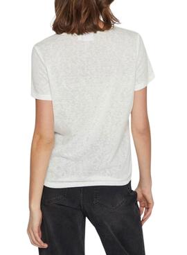 T-shirt Vila Viamer V-Neck Weiß für Damen