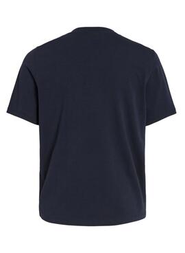 T-Shirt Vila Visybil Crochet Dunkelblau für Damen.
