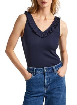 T-Shirt Pepe Jeans Leire Dunkelblau für Damen