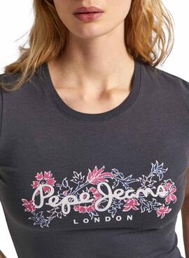T-shirt Pepe Jeans Korina Grau Für Damen