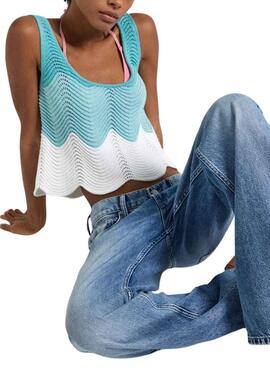 Top Pepe Jeans Galea Blau für Damen
