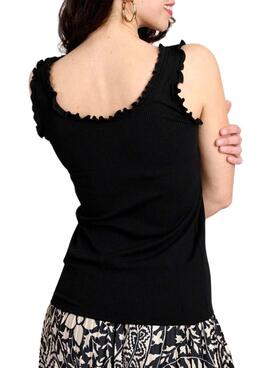 T-Shirt Naf Naf Smocked Schwarz für Damen