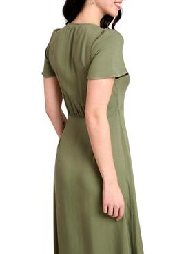 Kleid Naf Naf Knöpfe Grün für Damen