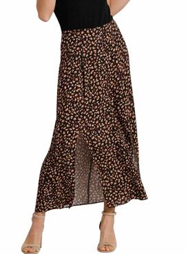 Rock Naf Naf Print Braun für Damen
