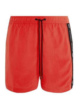 Badehose Tommy Jeans  Kordelzug Seitenband Rot für Herren