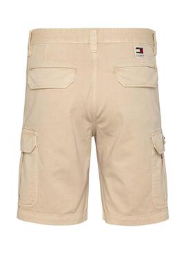 Bermudas Tommy Jeans Ethan Cargo Beige für Herren.