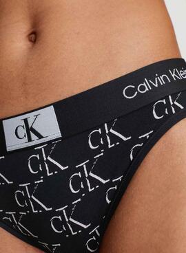 Slip Calvin Klein Litho Schwarz für Damen