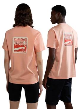 T-shirt Napapijri Gouin Pink für Herren und Damen.