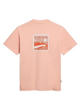 T-shirt Napapijri Gouin Pink für Herren und Damen.