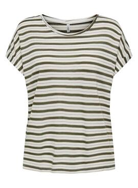 T-Shirt Only Susie Glitter Stripes Weiß für Damen