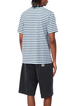 T-Shirt Carhartt Pocket Stripe Blau und Weiß