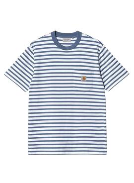 T-Shirt Carhartt Pocket Stripe Blau und Weiß