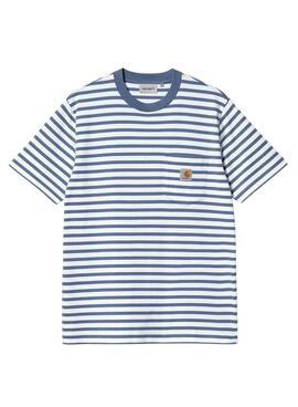 T-Shirt Carhartt Pocket Stripe Blau und Weiß