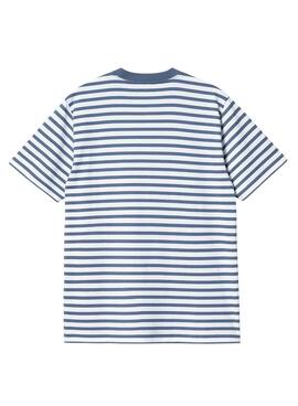 T-Shirt Carhartt Pocket Stripe Blau und Weiß