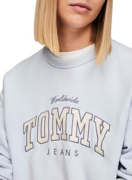 Tommy Jeans Relaxed Varsity Luxe Blaue Damen-Sweatshirt