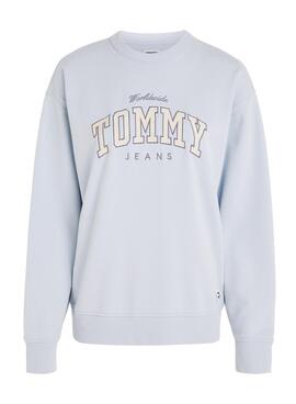 Tommy Jeans Relaxed Varsity Luxe Blaue Damen-Sweatshirt