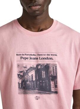 T-shirt Pepe Jeans Cooper Rosa für Herren.