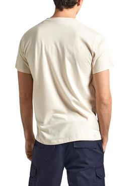 T-Shirt Pepe Jeans Eggo Beige für Herren.