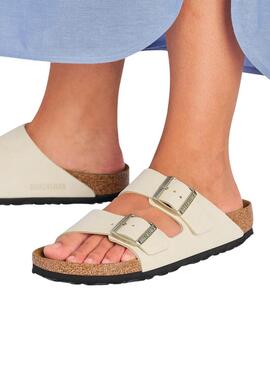 Sandalen Birkenstock Arizona Beige für Damen.