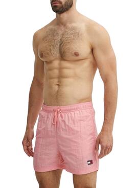 Badehose Tommy Jeans Crinkle Rosa für Herren