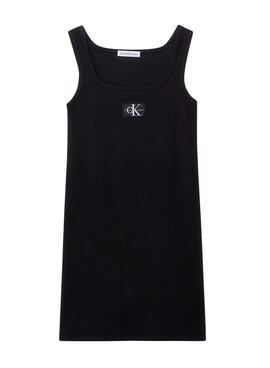 Kleid Calvin Klein Rib Badge Schwarz Mädchen