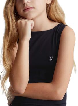 Kleid Calvin Klein Badge Tank Schwarz Mädchen