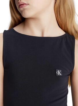 Kleid Calvin Klein Badge Tank Schwarz Mädchen