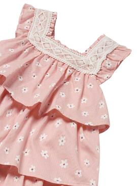 Kleid Mayoral mit rosa Druck für Babys.