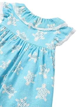 Kleid Mayoral mit Capri-Druck in Blau für Babys