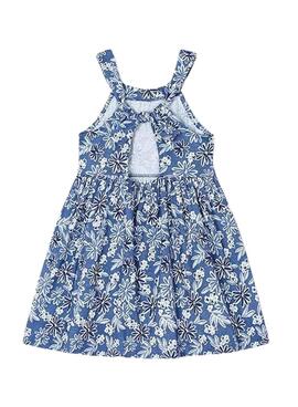 Kleid mit blauem Blumenmuster für Mädchen