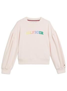 Pullover Tommy Hilfiger Monotype Rosa für Mädchen