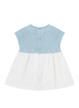 Kleid Mayoral Tricot Türkis für Baby