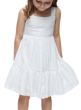 Kleid mit Lochmuster in Weiß