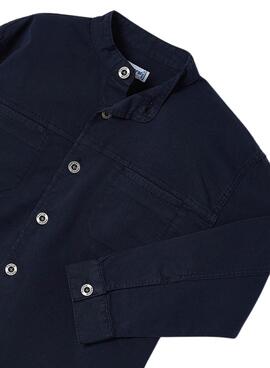 Overshirt Mayoral Mao-Kragen Marineblau für Jungen