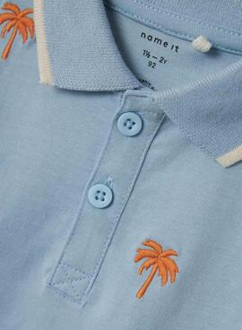 Polo Name It Fumme Palmen Blau Für Jungen