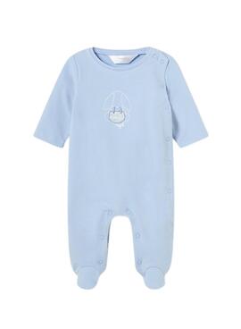 Set Strampler und Body Mayoral in Blau und Weiß für Baby