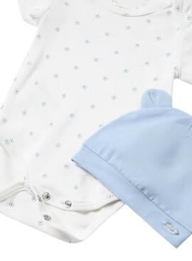 Set Strampler und Body Mayoral in Blau und Weiß für Baby