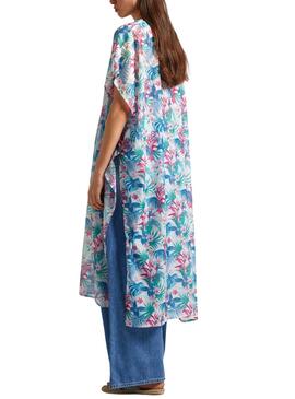 Kaftan Pepe Jeans Hibiscus mit Blumenmuster.