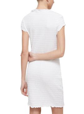 Kleid Tommy Jeans Bodycon Gerafft Weiß