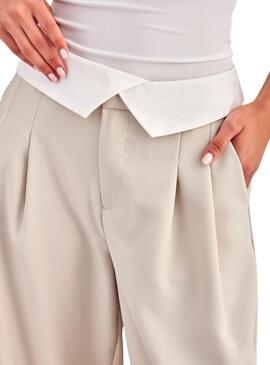 Hose ONLY Diane Fold Down Beige für Damen