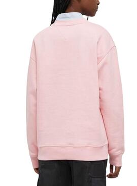 Sweatshirt Tommy Jeans Relaxed Classic Rosa Damen