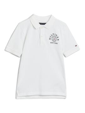 Polo Tommy Hilfiger Monotype Weiß für Jungen