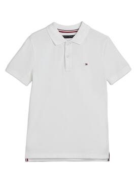 Polo Tommy Hilfiger Flag Weiß für Jungen