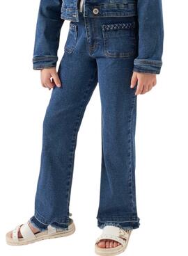Jeans Mayoral mit hoher Taille in Blau für Mädchen.