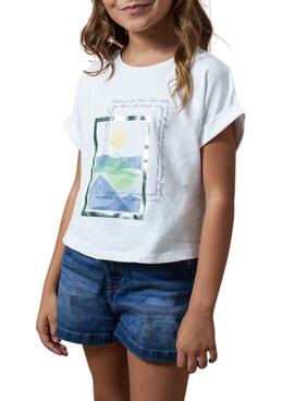 T-Shirt Mayoral Graphic Weiß für Mädchen