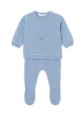 Mayoral Besticktes Blaues Set für Babys