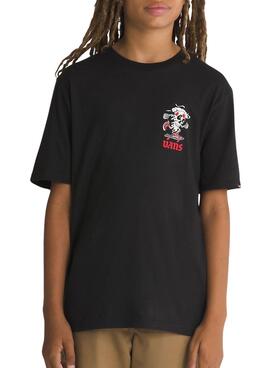 T-Shirt Vans Pizza Skull Schwarz für Kinder